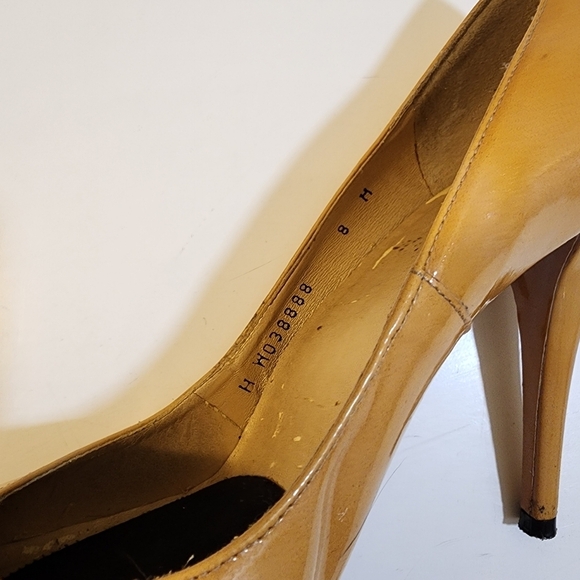 STUART WEITZMAN Women's Patent Leather High Heels Cream Shoes size 8 - Picture 12 of 13